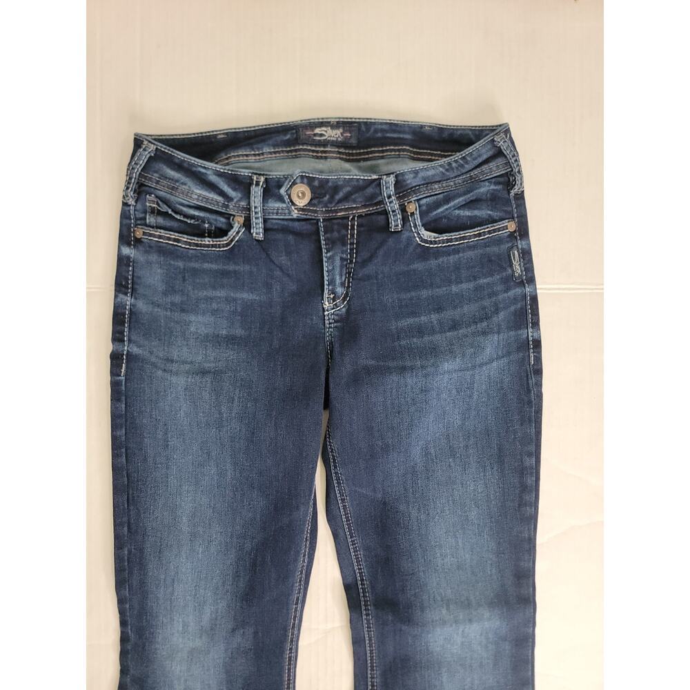 Silver Jeans Low Rise Tuesday Boot Cut SZ 30 Stretch Western Rodeo Dark Wash - Picture 3 of 10